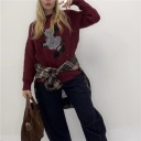 maglione girocollo in viscosa zebra